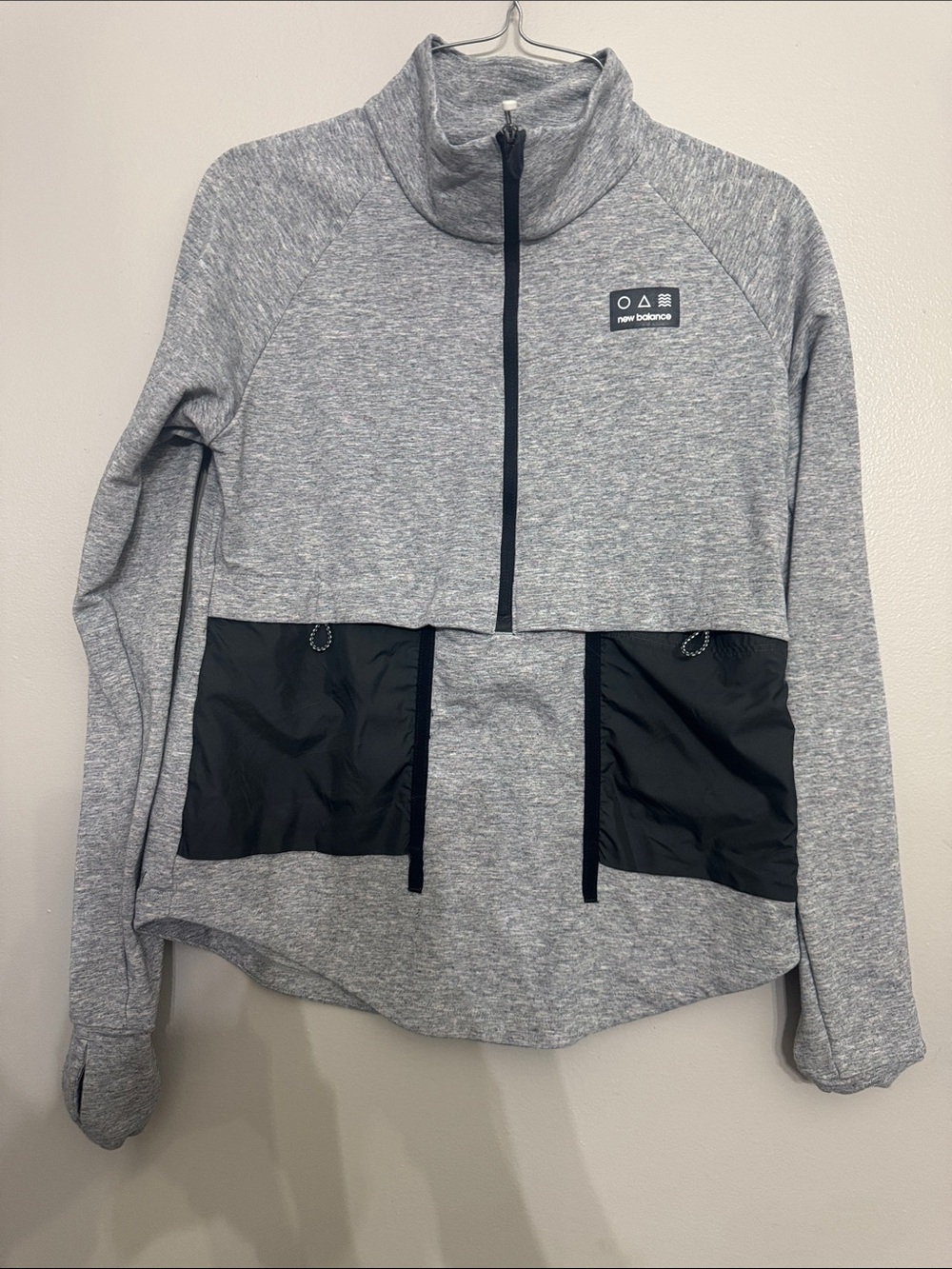 New Balance Gray and Black Half-Zip Utility Jacket